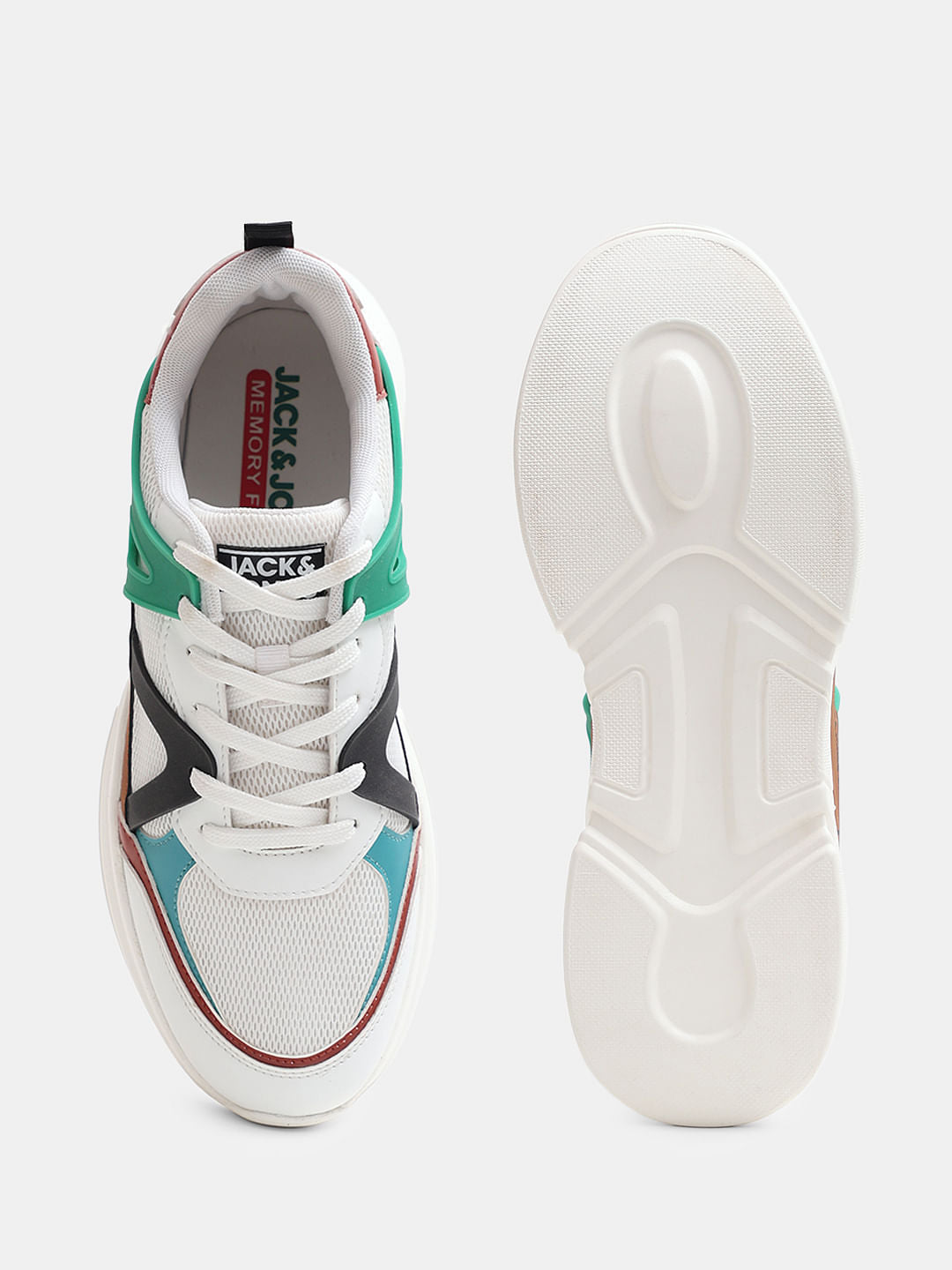 Bright White Colourblocked Chunky Sneakers