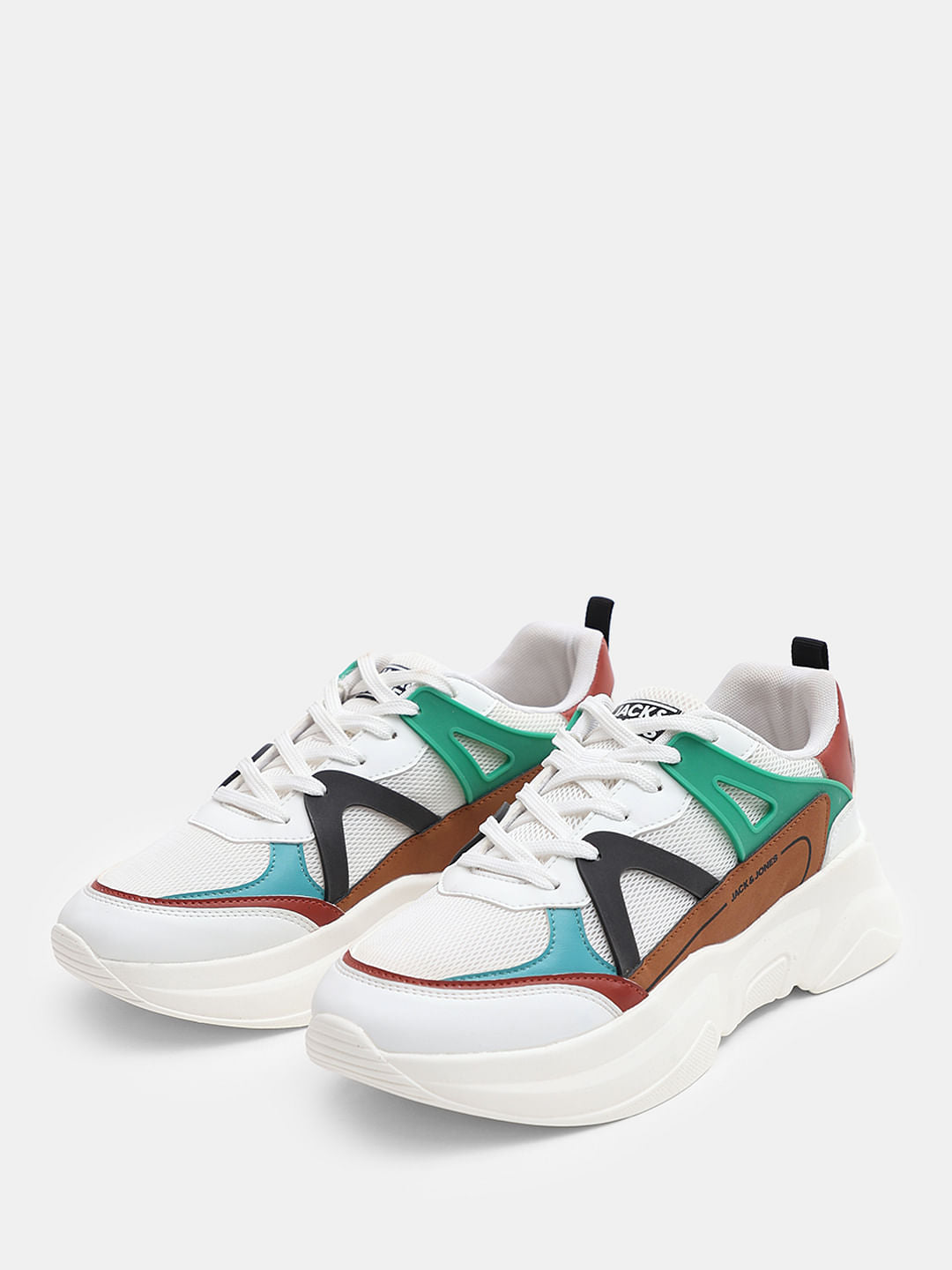 Bright White Colourblocked Chunky Sneakers