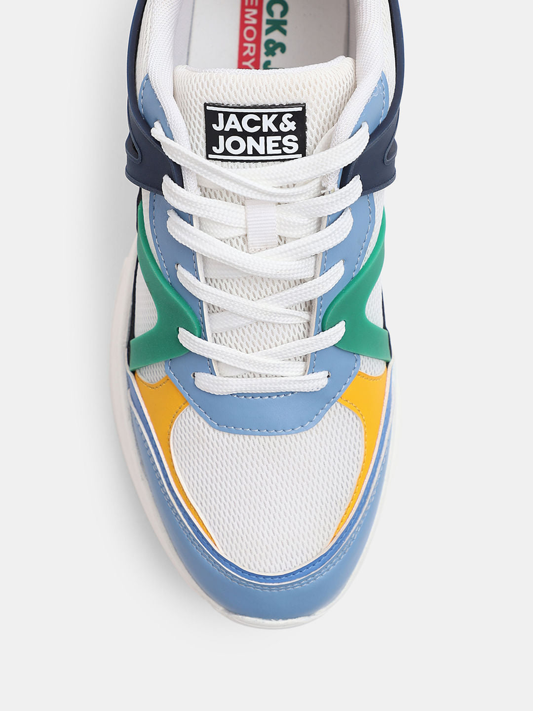 White Colourblocked Chunky Sneakers