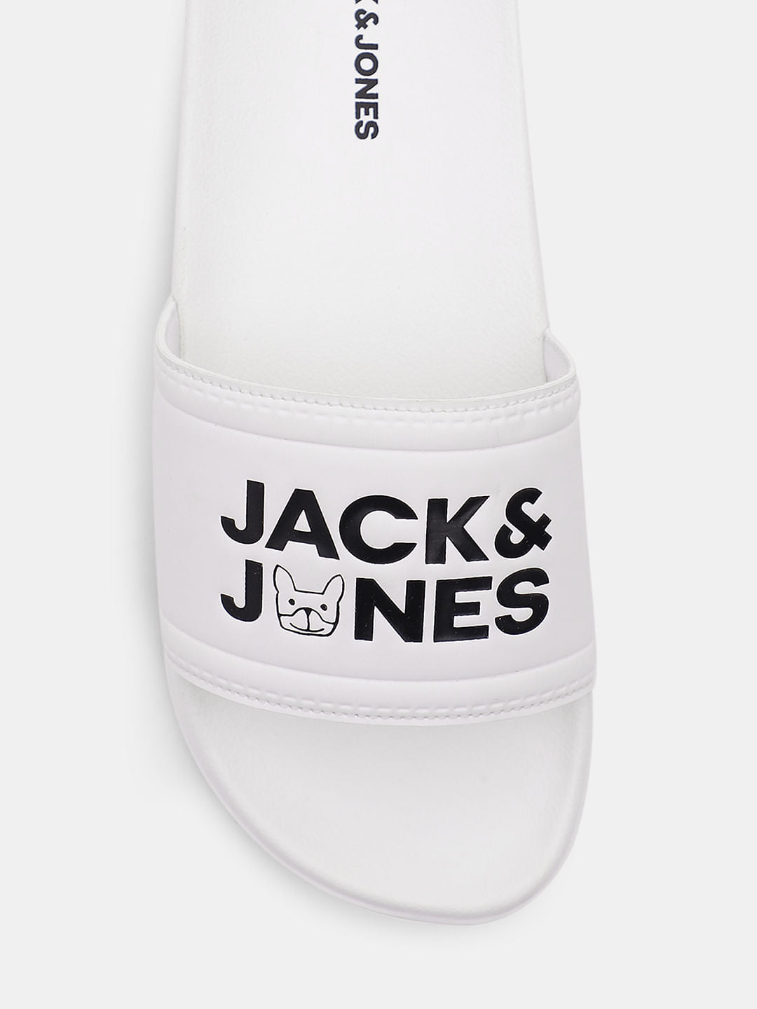 White Doggo Print Sliders