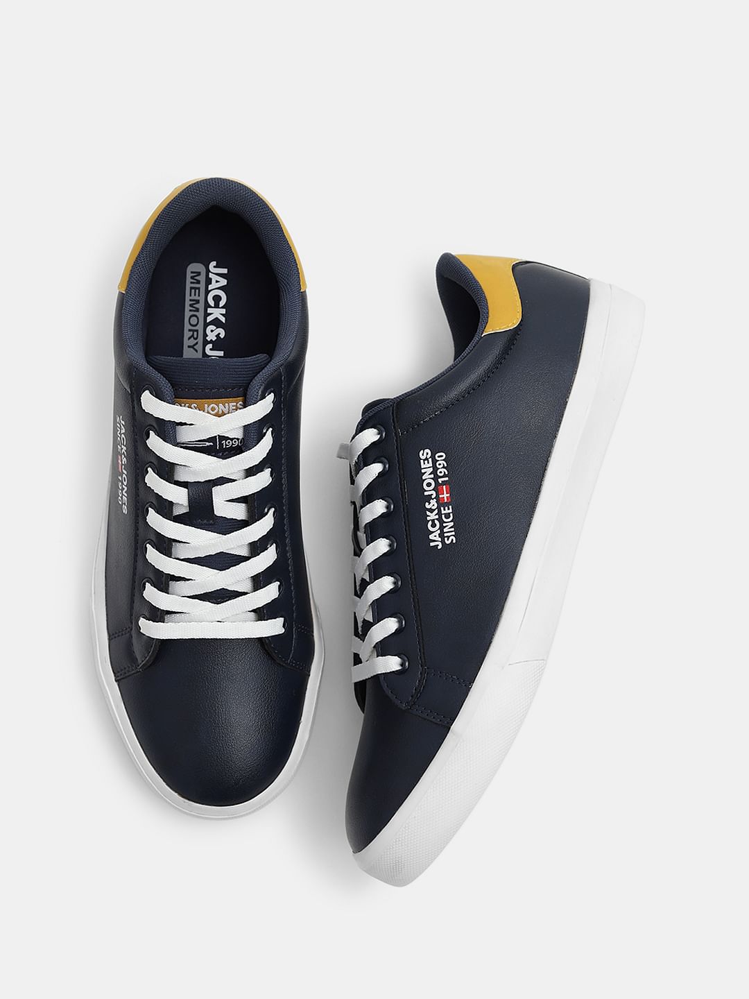 Navy Blue PU Casual Sneakers