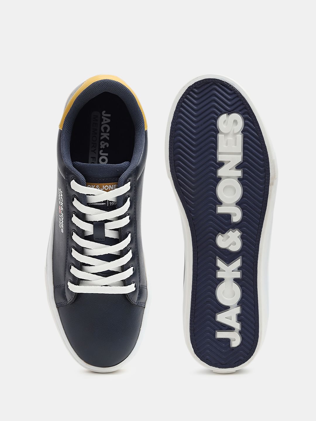 Navy Blue PU Casual Sneakers