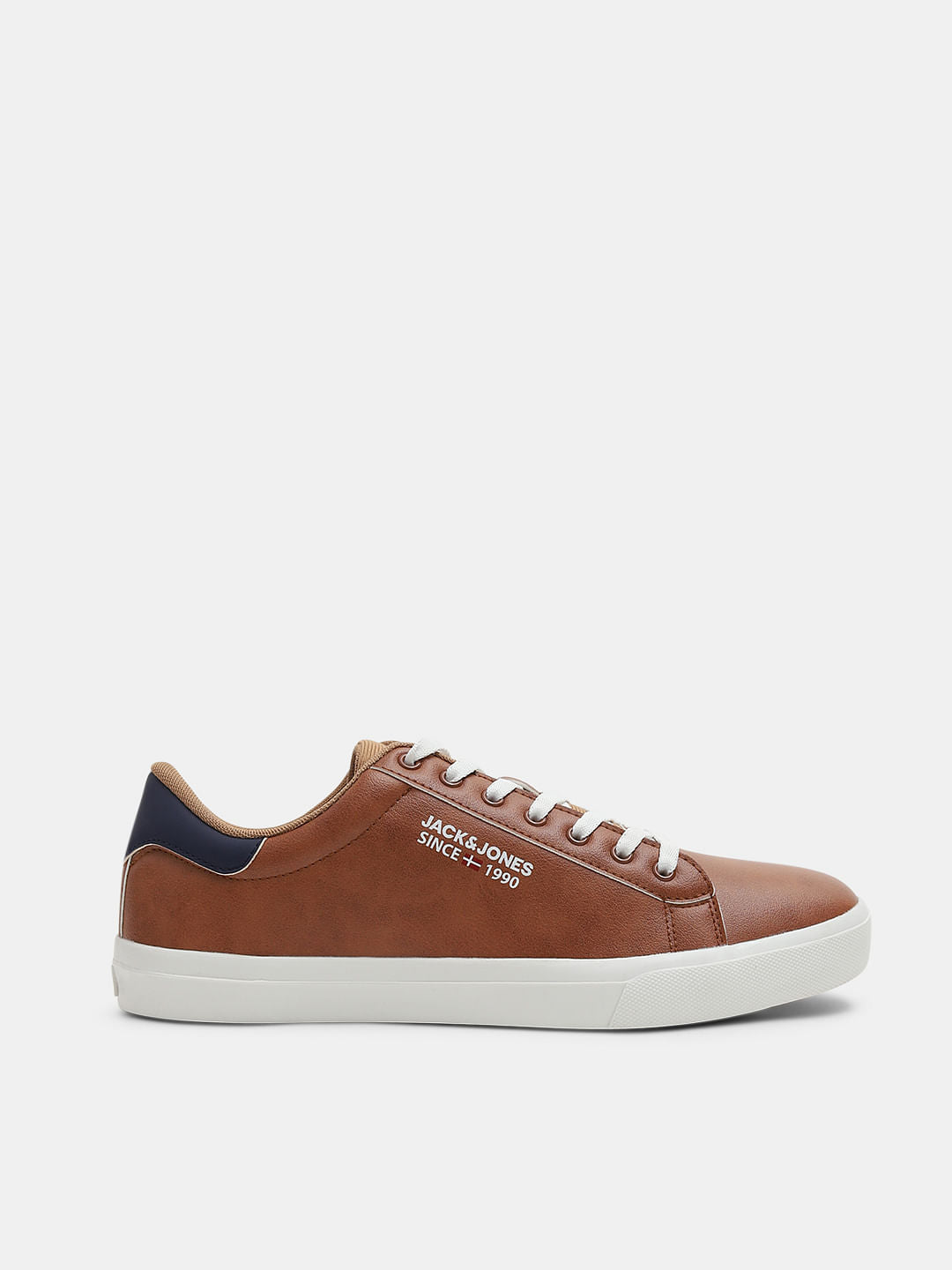 Tan PU Casual Sneakers