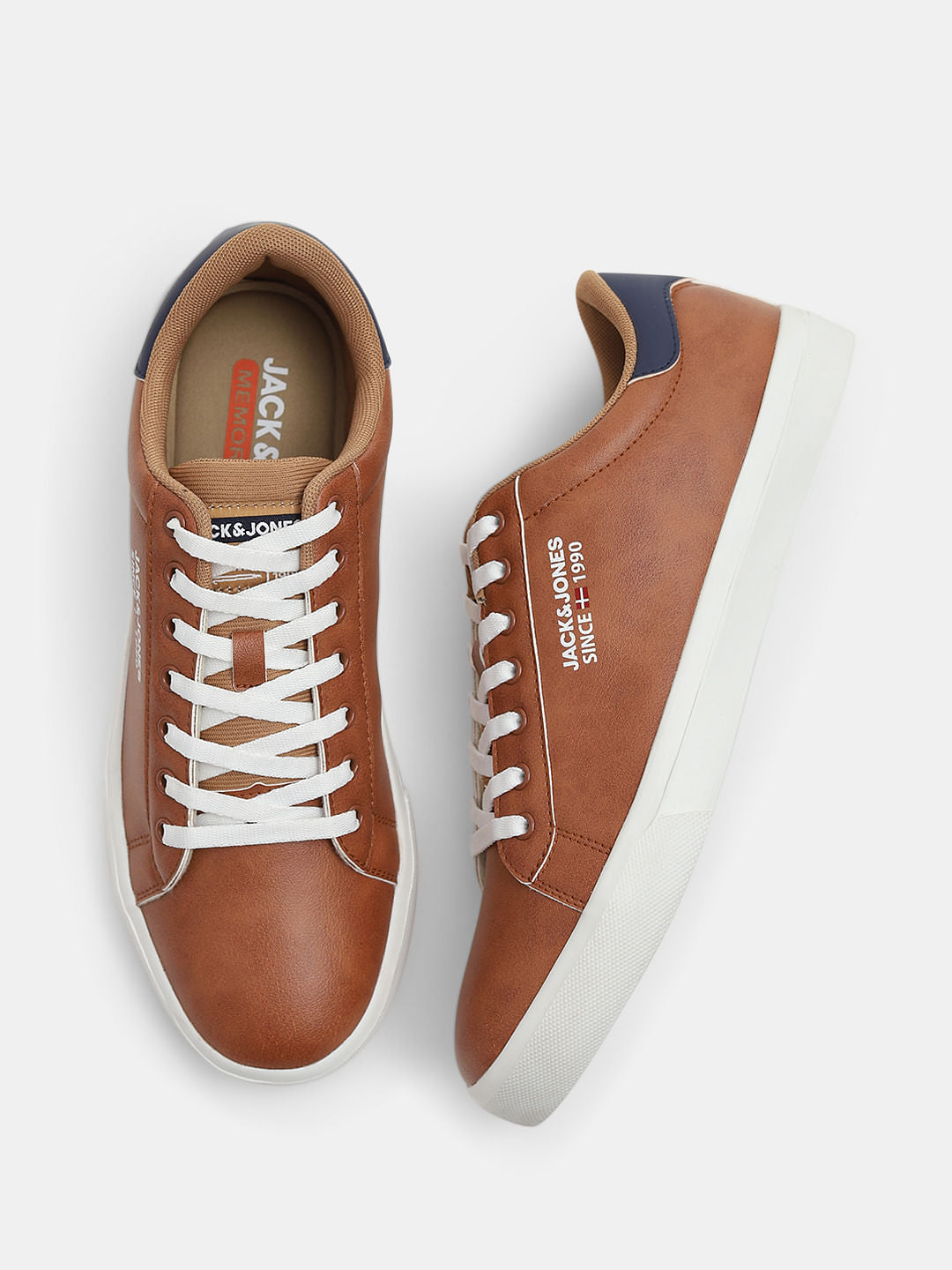 Tan PU Casual Sneakers