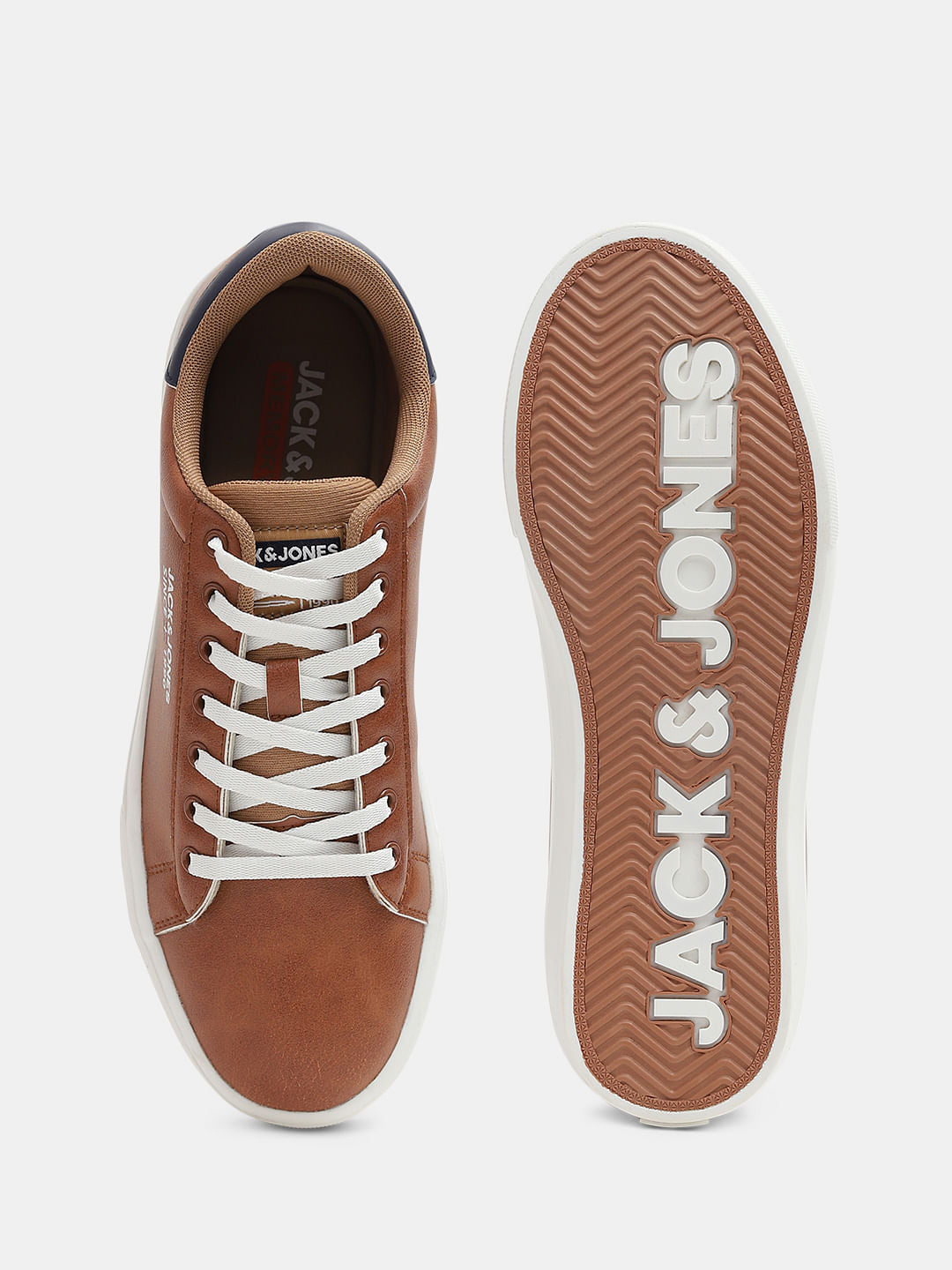 Tan PU Casual Sneakers