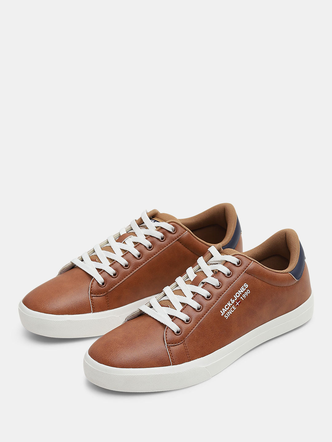 Tan PU Casual Sneakers