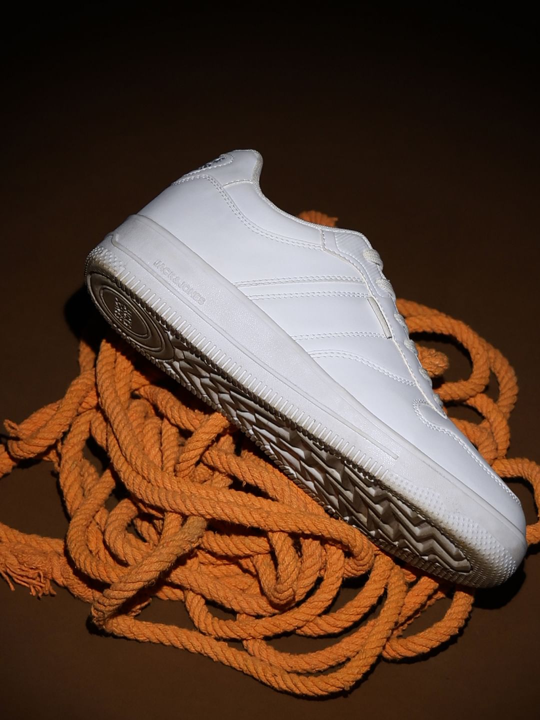 White Lace-Up Casual Sneakers - 40