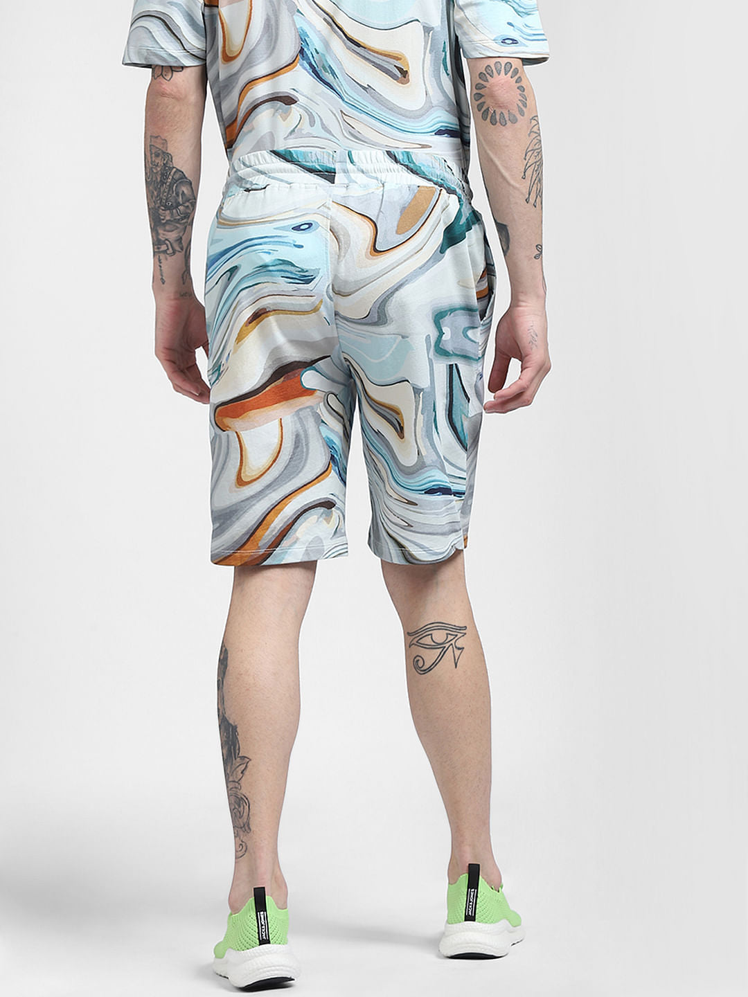 Blue Printed Co-ord Shorts