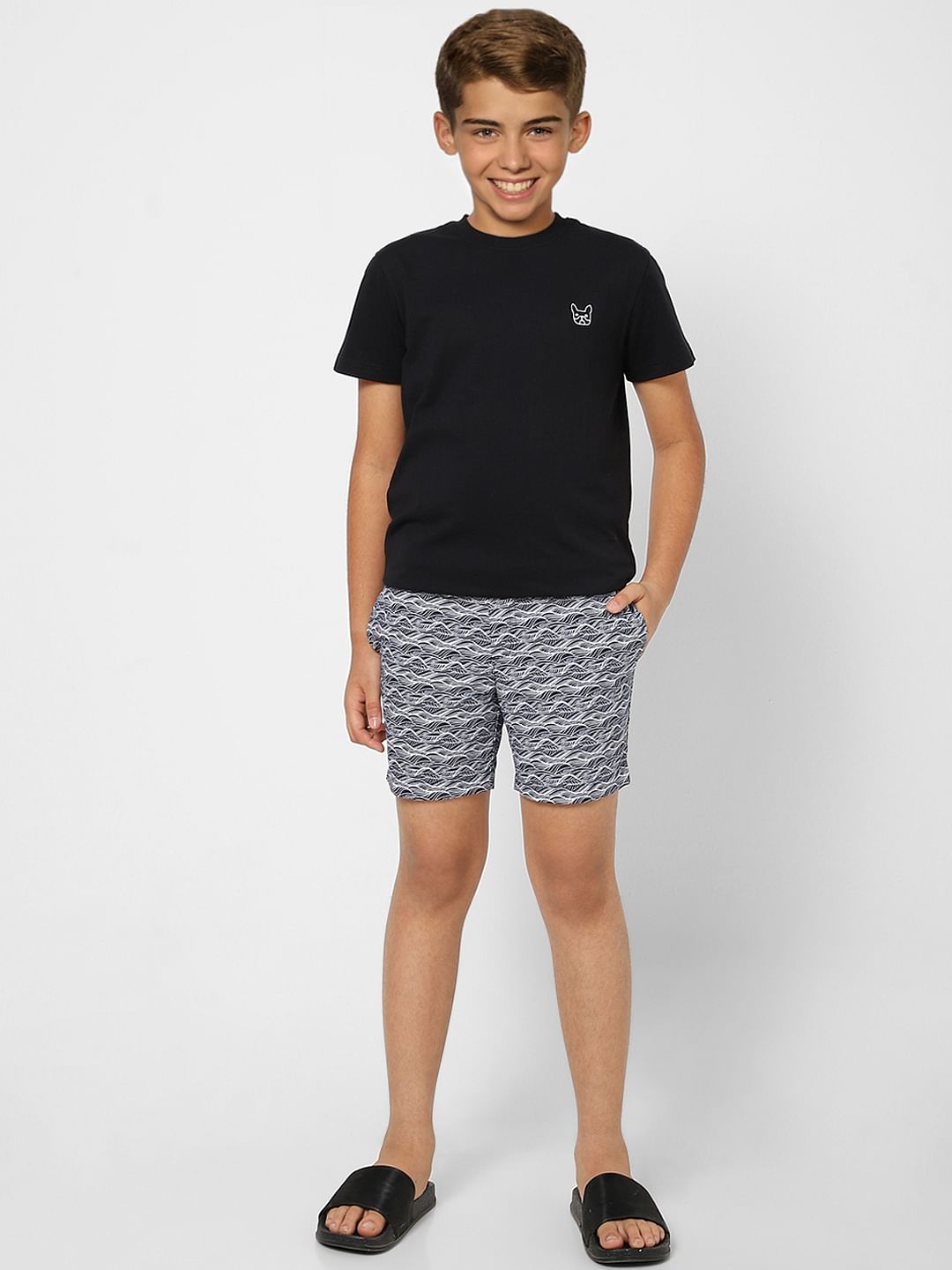 Boys Blue Printed Boxers