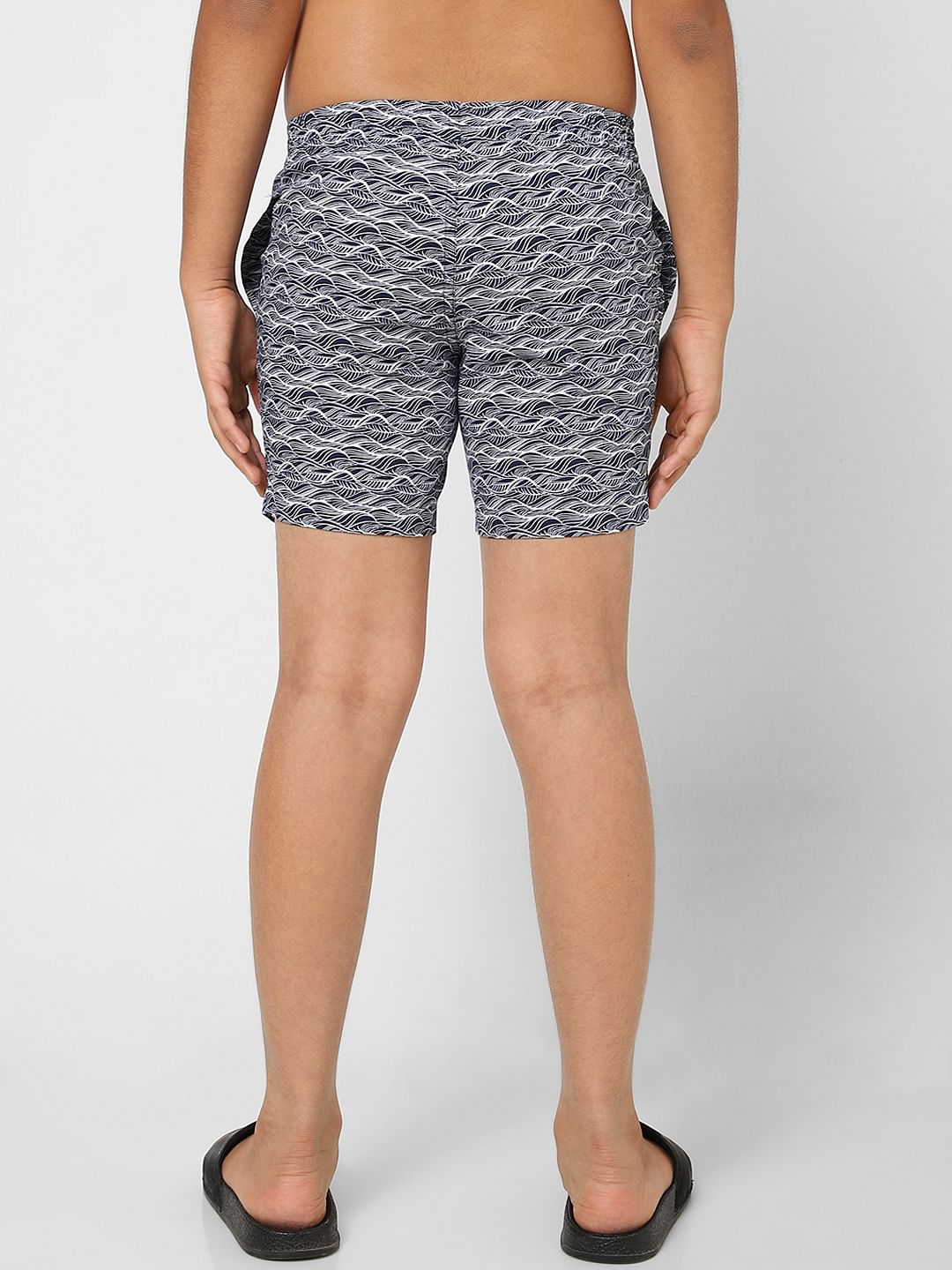 Boys Blue Printed Boxers