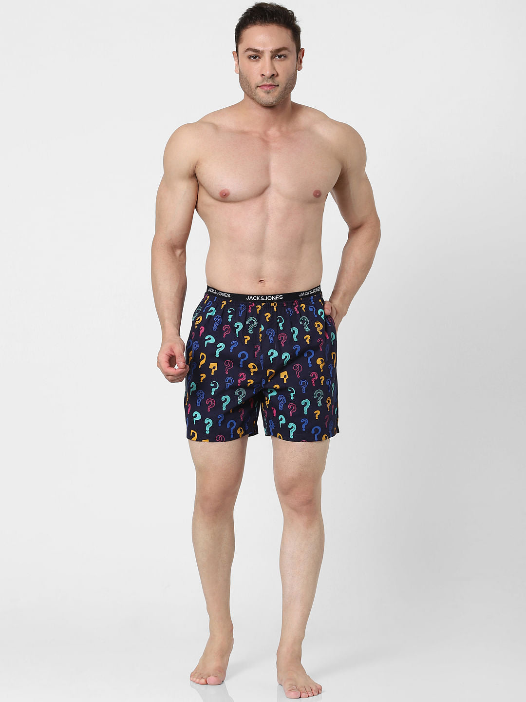 Blue Question Mark Printed Boxers - S