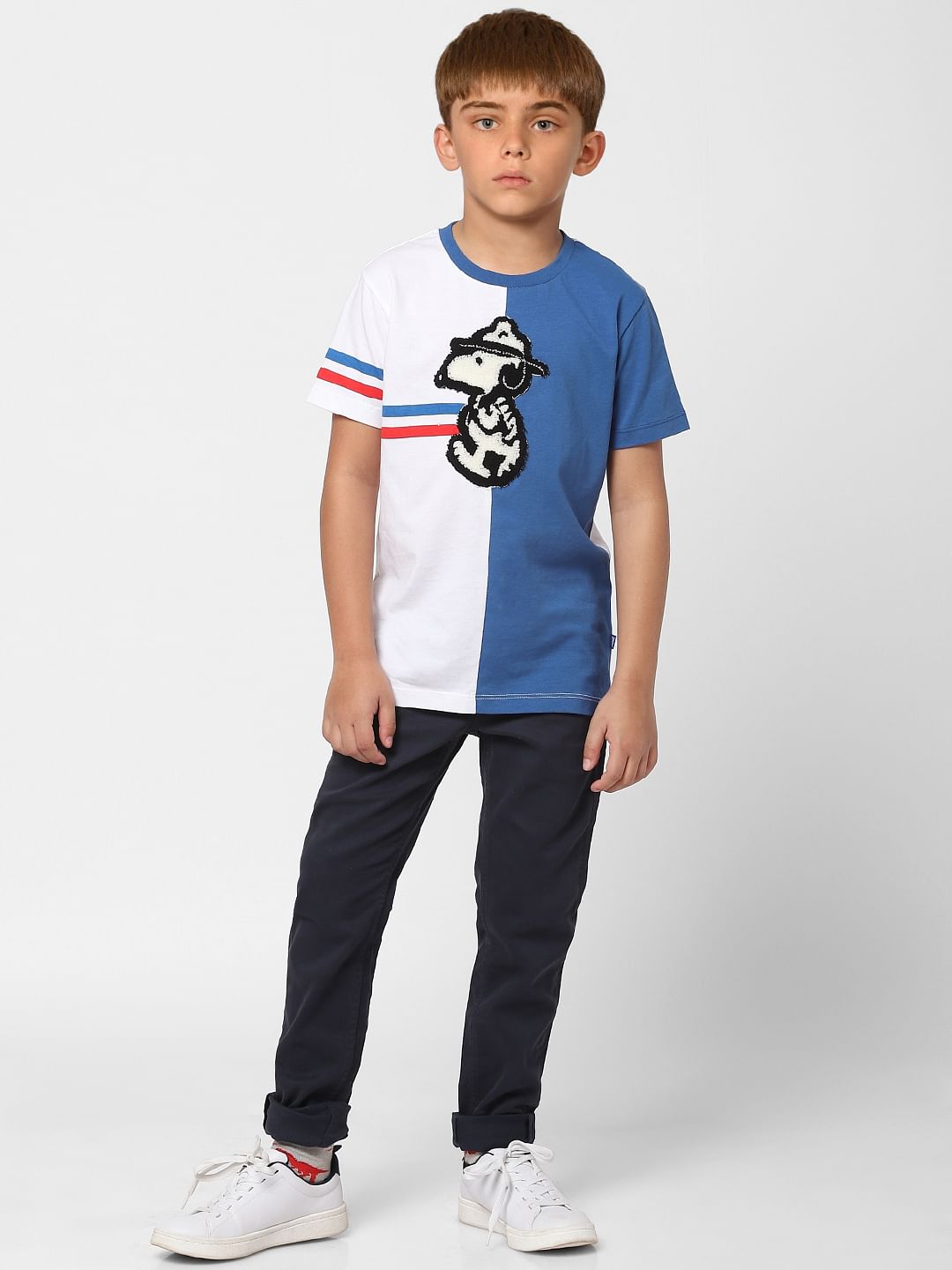 Boys X PEANUTS Blue Snoopy Graphic Print T-shirt - 4/5Y