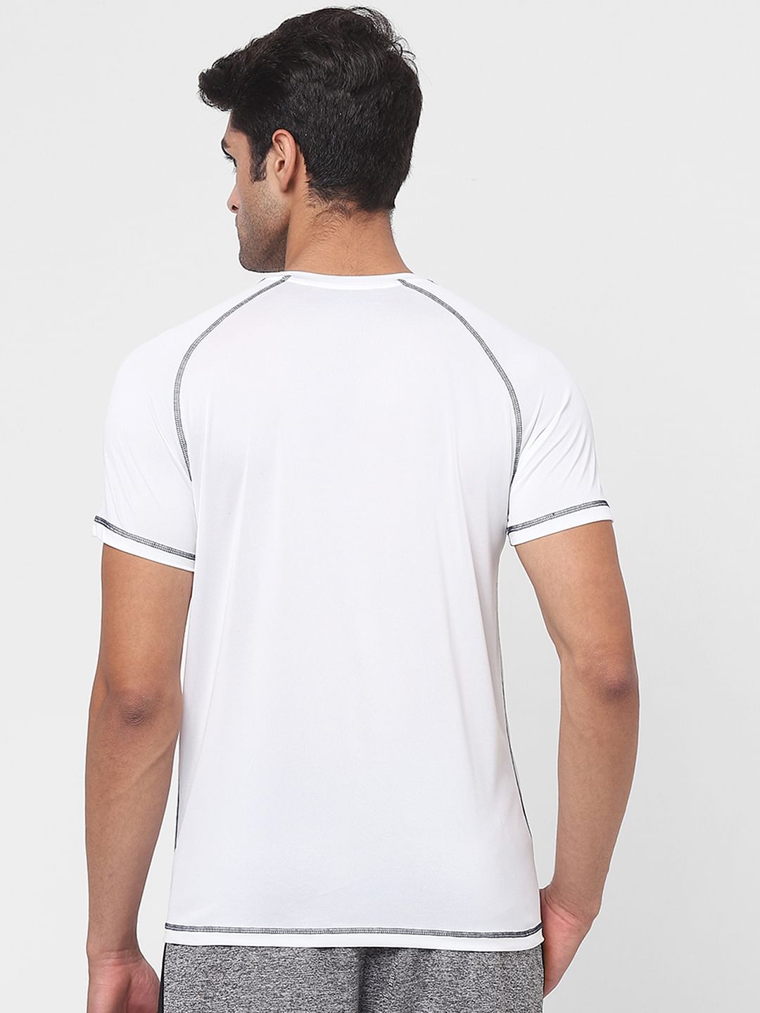 White Crew Neck Gym T-shirt