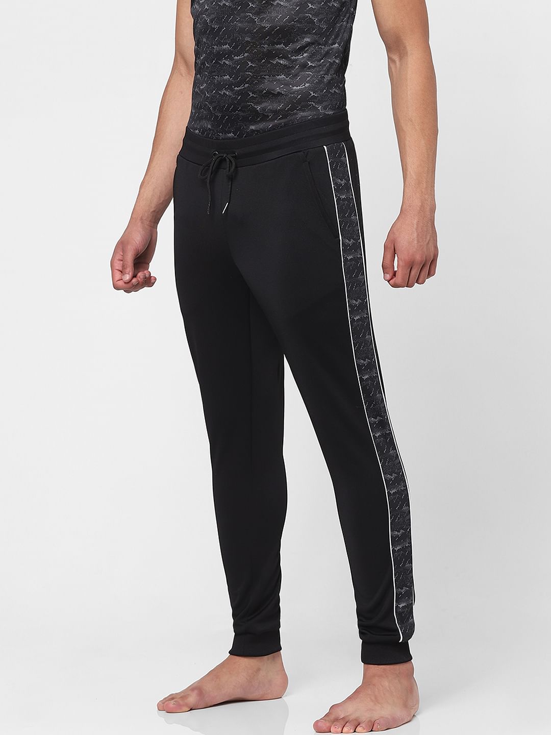 Black Patterned Trackpants