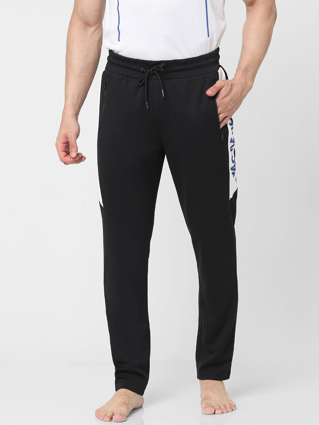 Black Patterned Trackpants