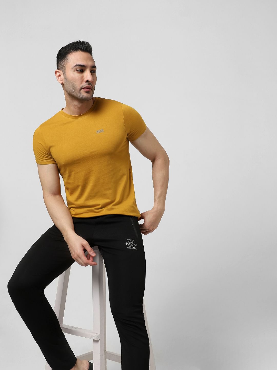 Yellow Logo Print T-shirt - S