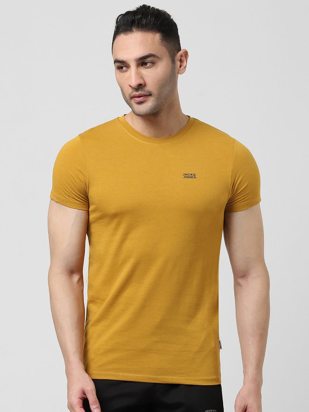 Yellow Logo Print T-shirt