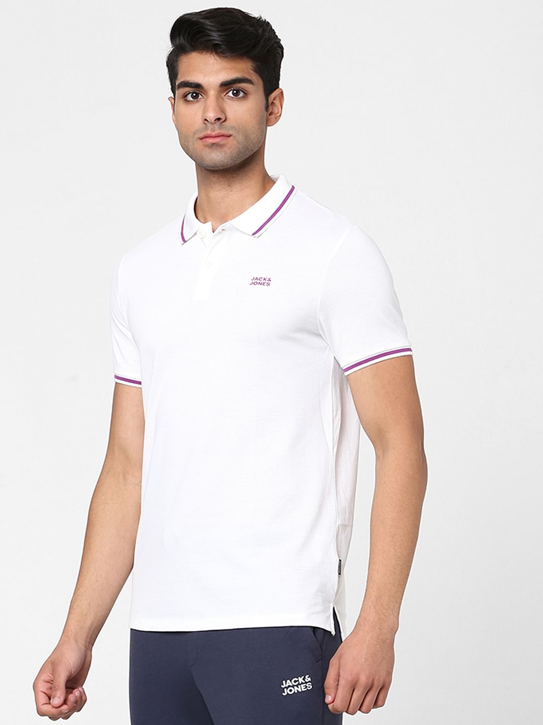 White Polo Neck T-shirt