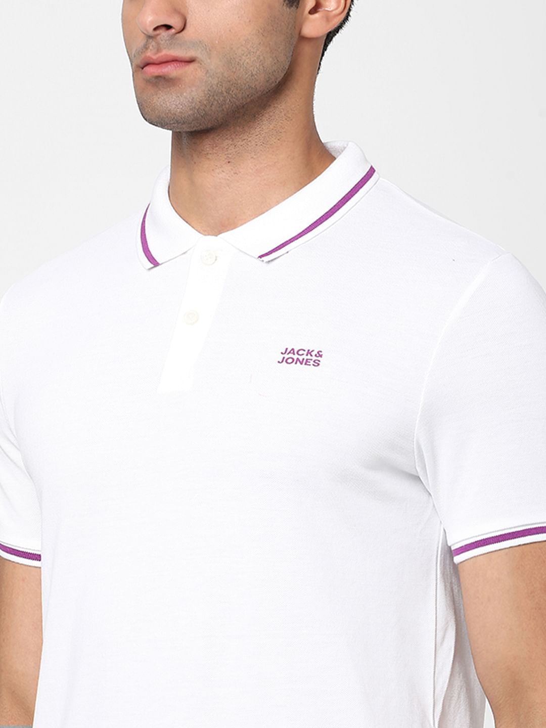 White Polo Neck T-shirt