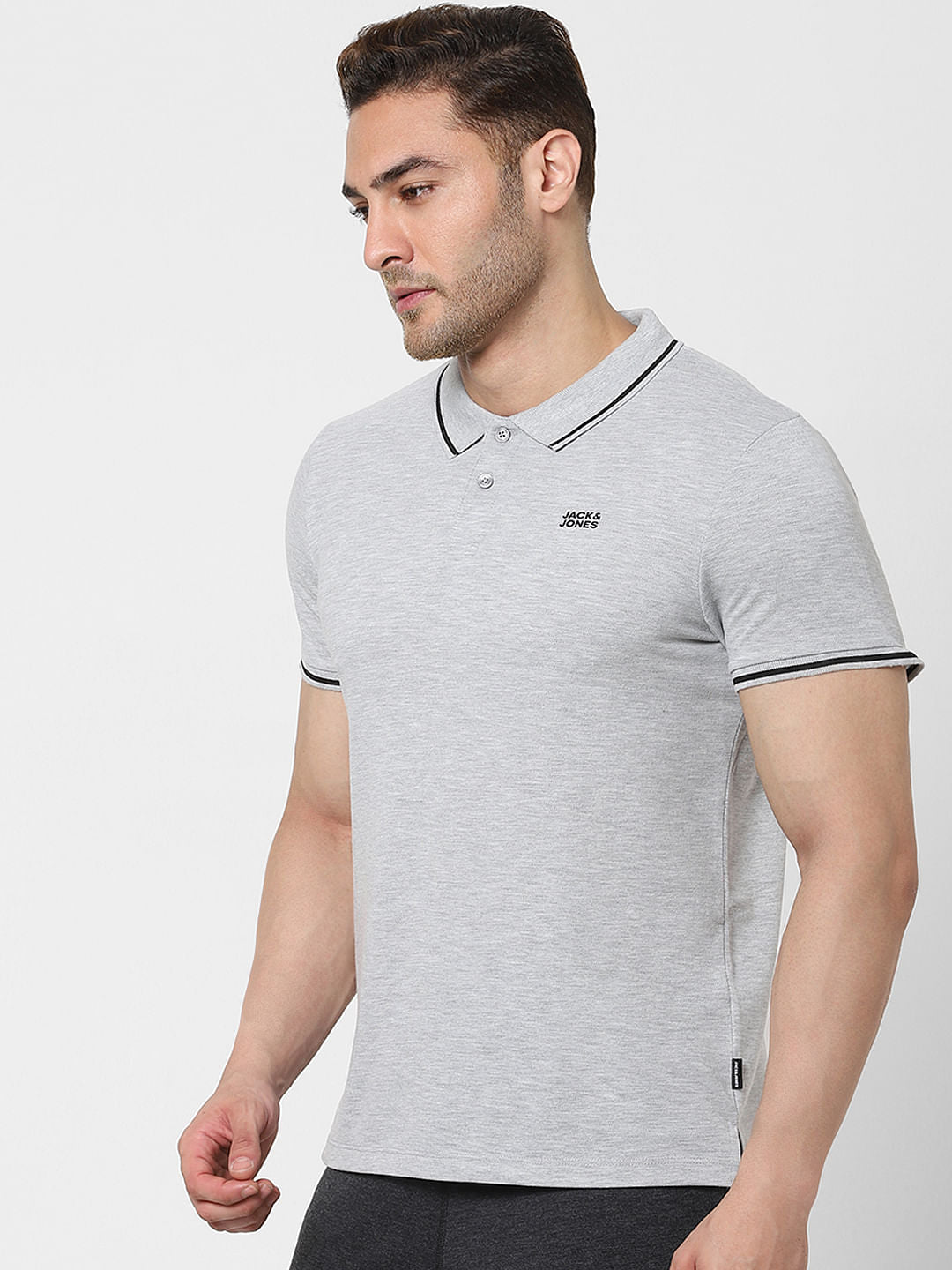Light Grey Polo Neck T-shirt