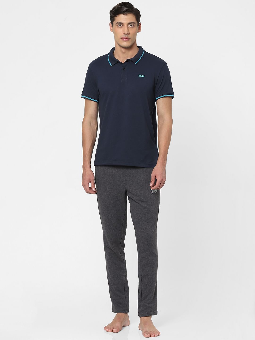 Dark Blue Polo Neck T-shirt - S