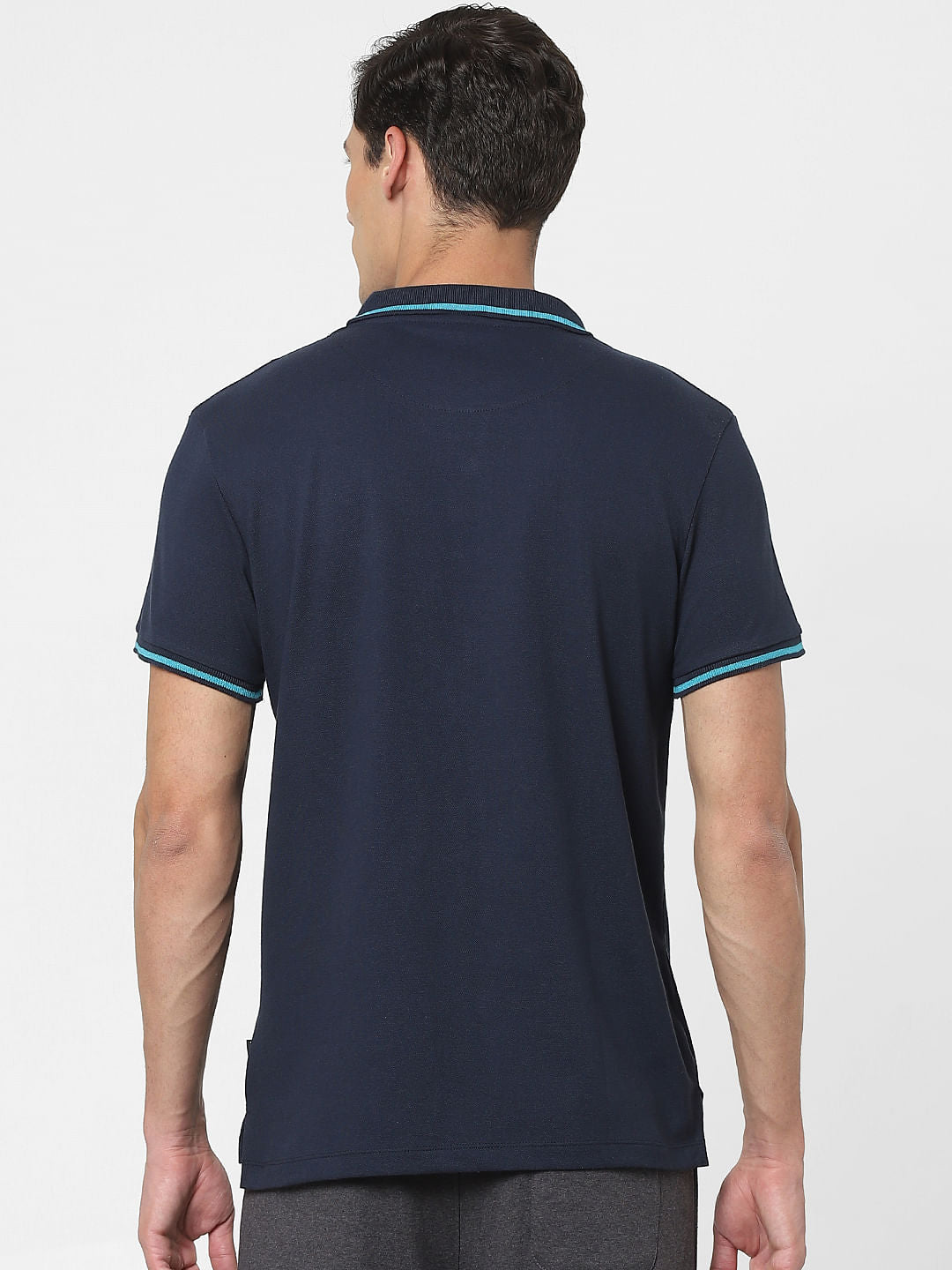 Dark Blue Polo Neck T-shirt
