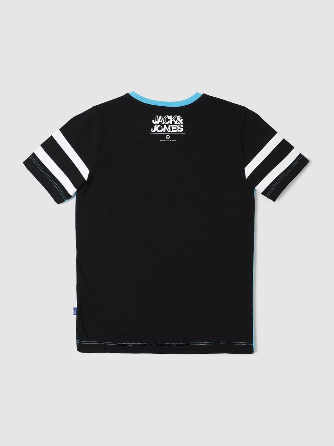 Boys Blue Colourblocked Crew Neck T-shirt