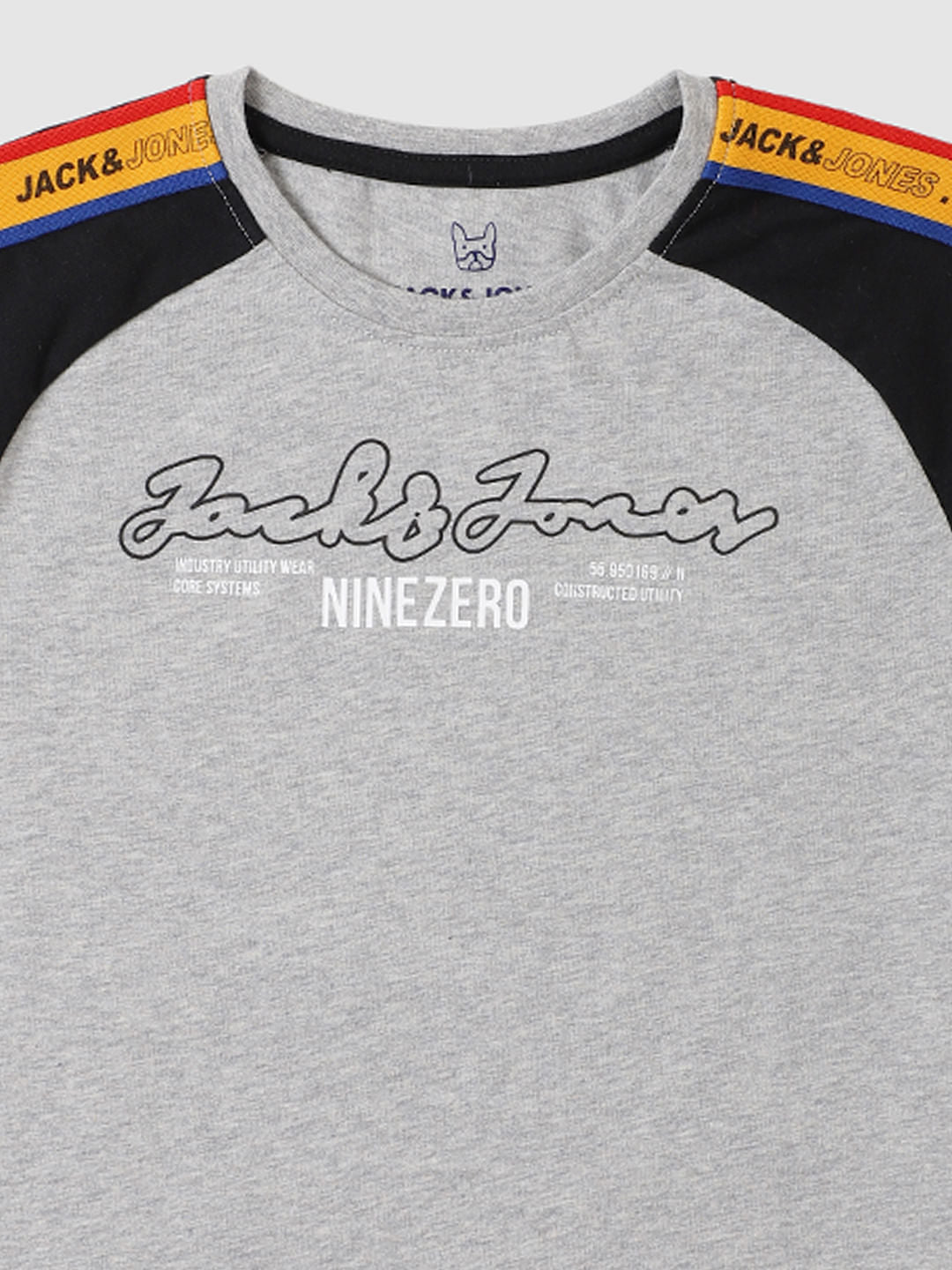 Boys Grey Tape Detail Crew Neck Shirt