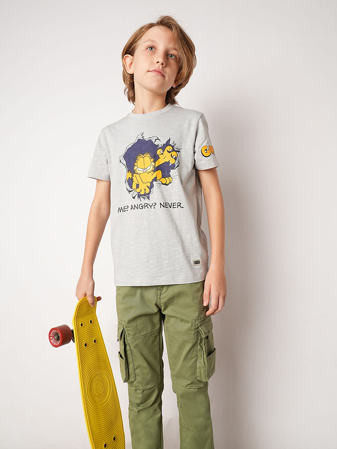 GARFIELD Grey Graphic Print T-shirt - 4/5Y