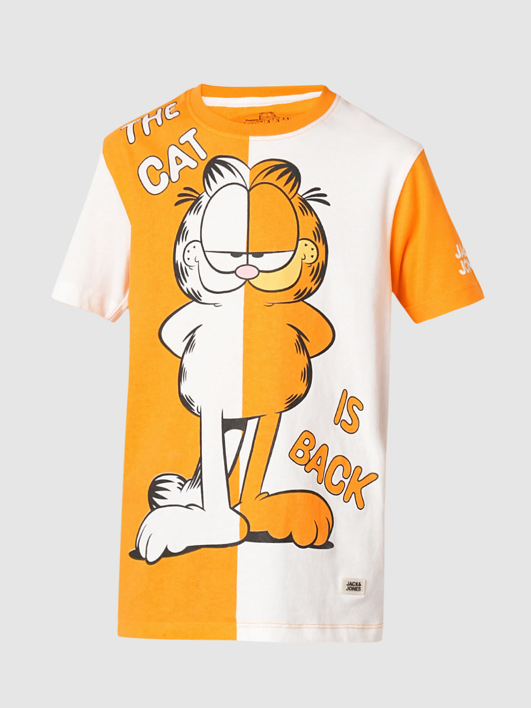 GARFIELD Orange Printed Colourblocked T-shirt