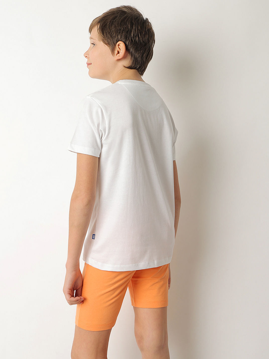 Boys White Glossy Branding T-shirt