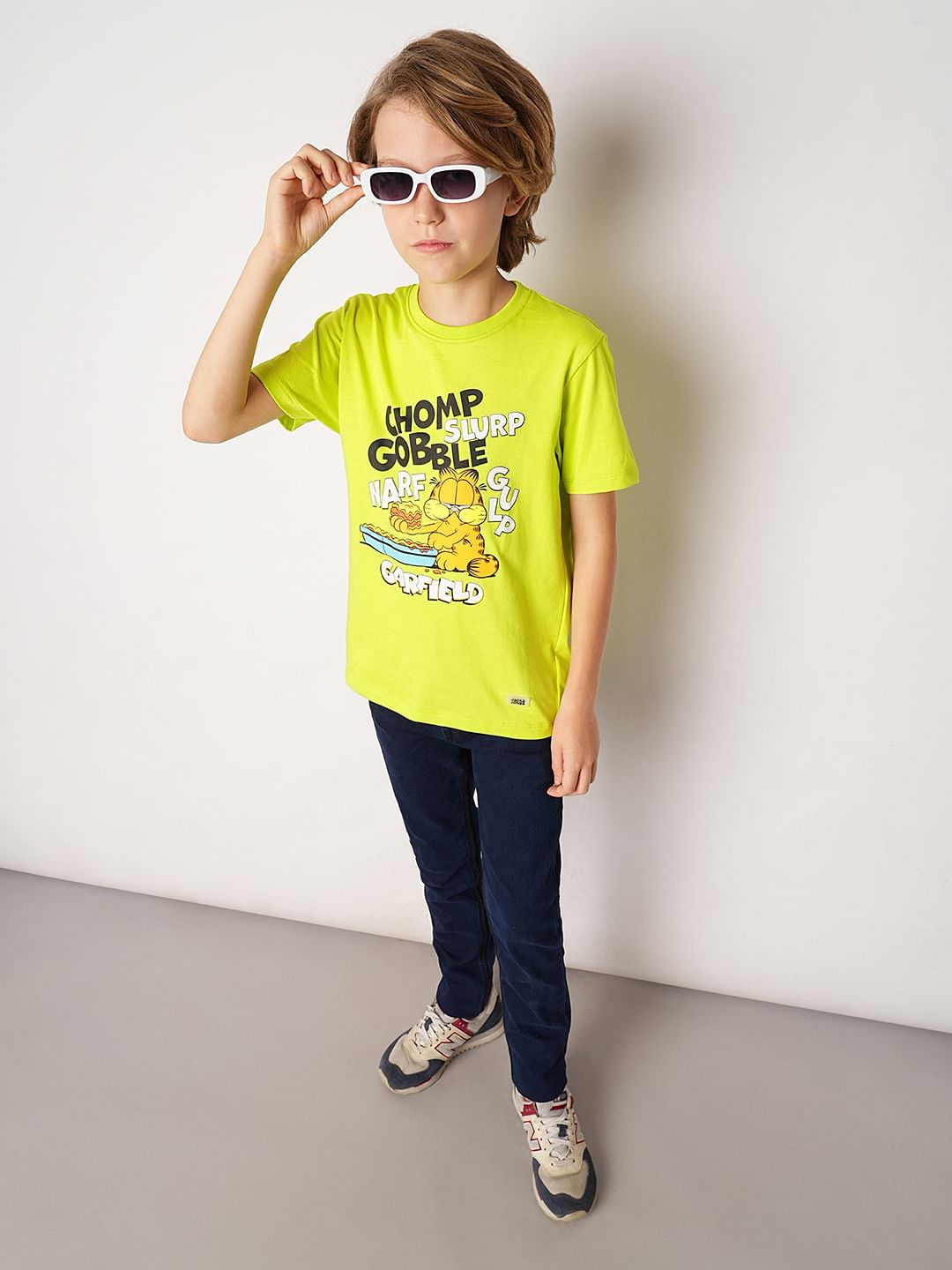 GARFIELD Lime Green Printed T-shirt - 4/5Y