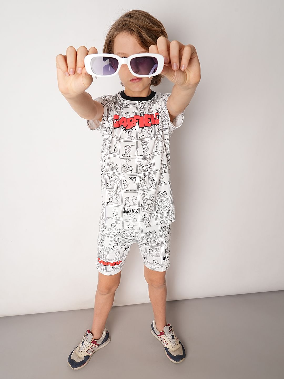 GARFIELD White Printed Co-ord Set T-shirt - 4/5Y
