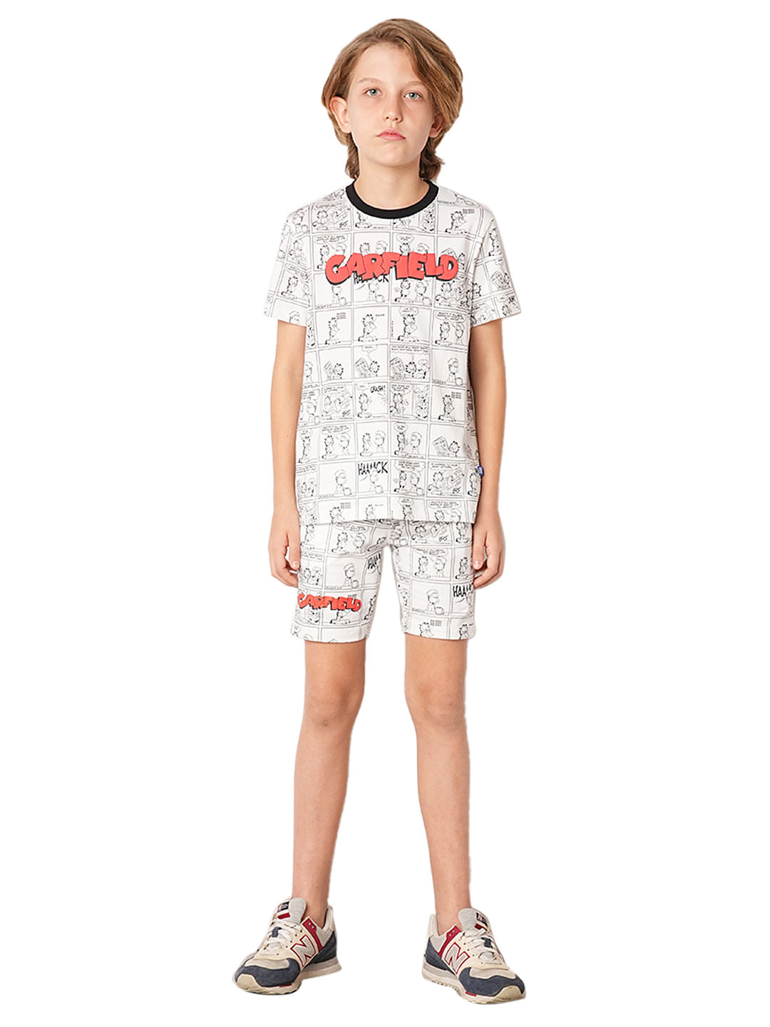 GARFIELD White Printed Co-ord Set T-shirt
