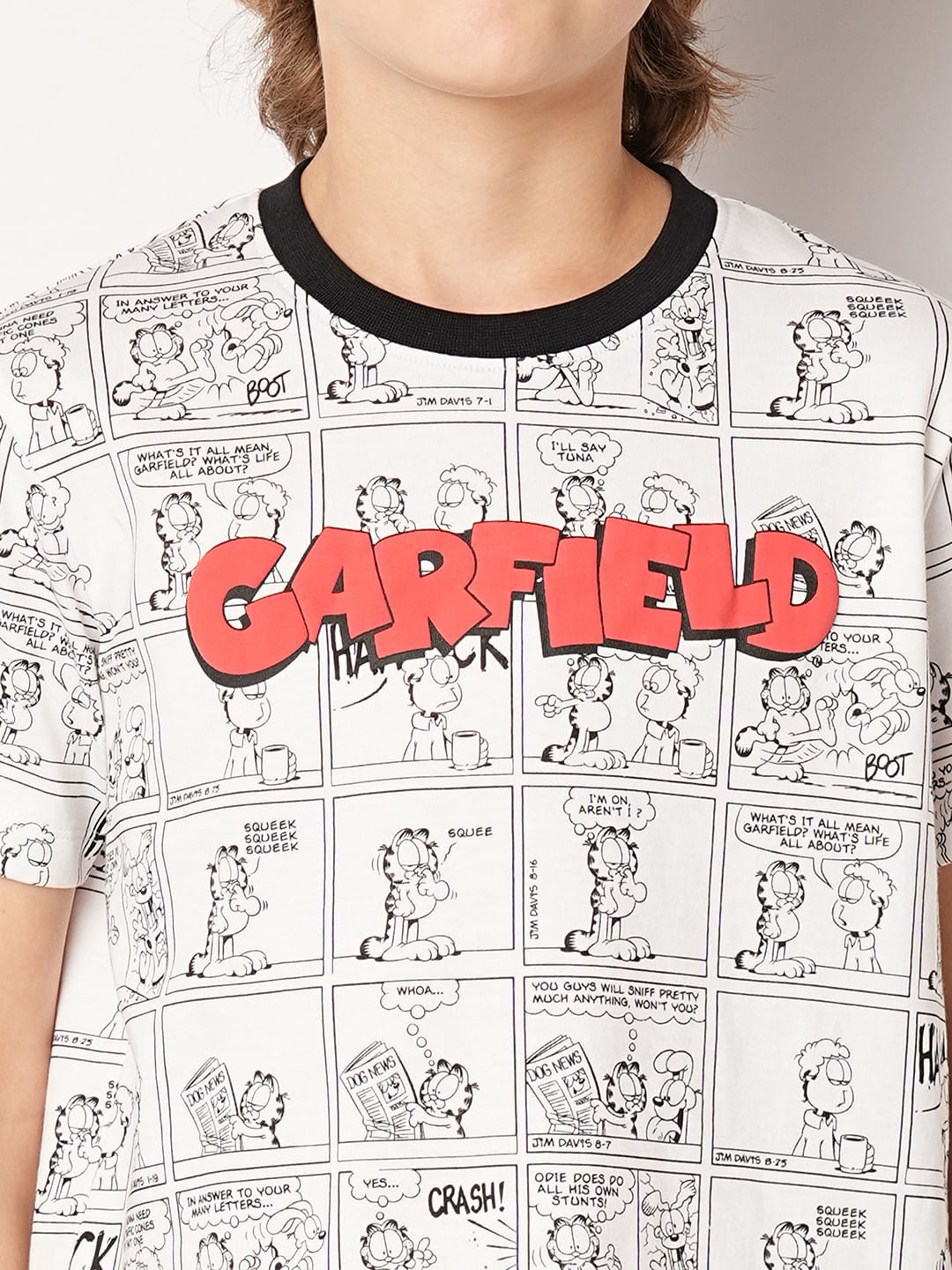GARFIELD White Printed Co-ord Set T-shirt