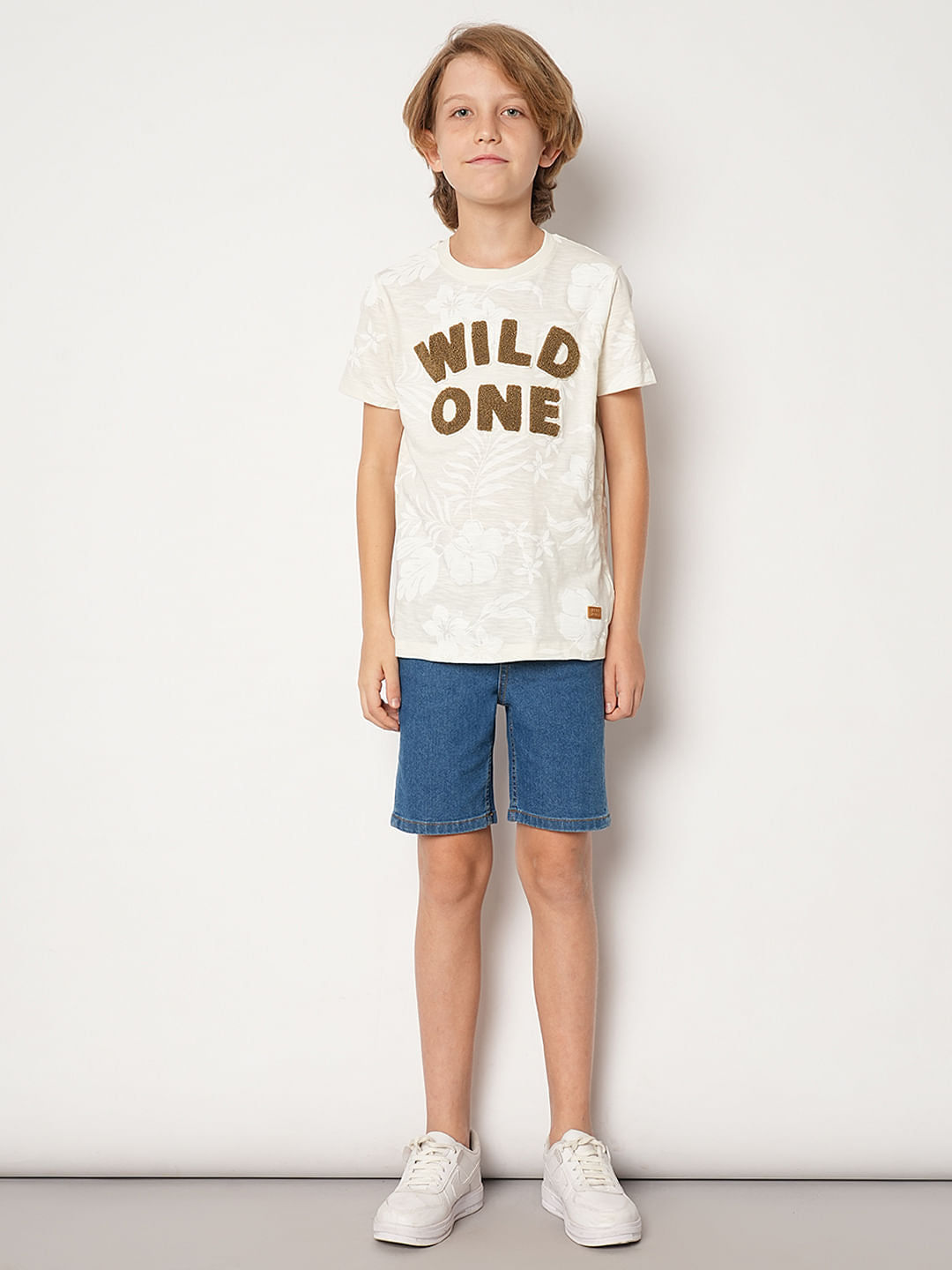 Blue Mid Rise Denim Shorts