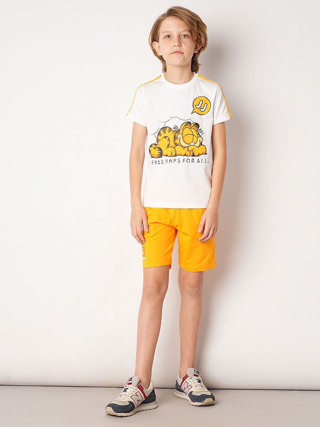 GARFIELD White Printed Cotton T-shirt