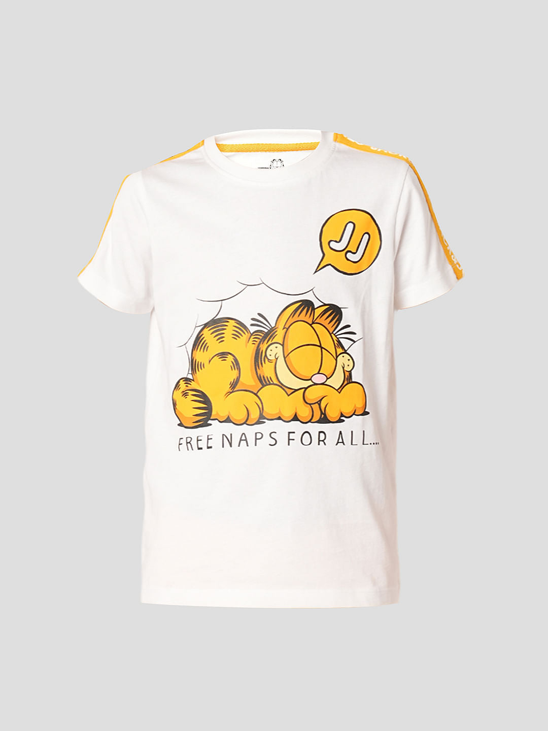 GARFIELD White Printed Cotton T-shirt