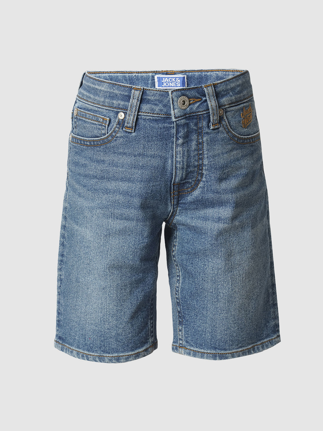 Boys Blue Cotton Denim Shorts