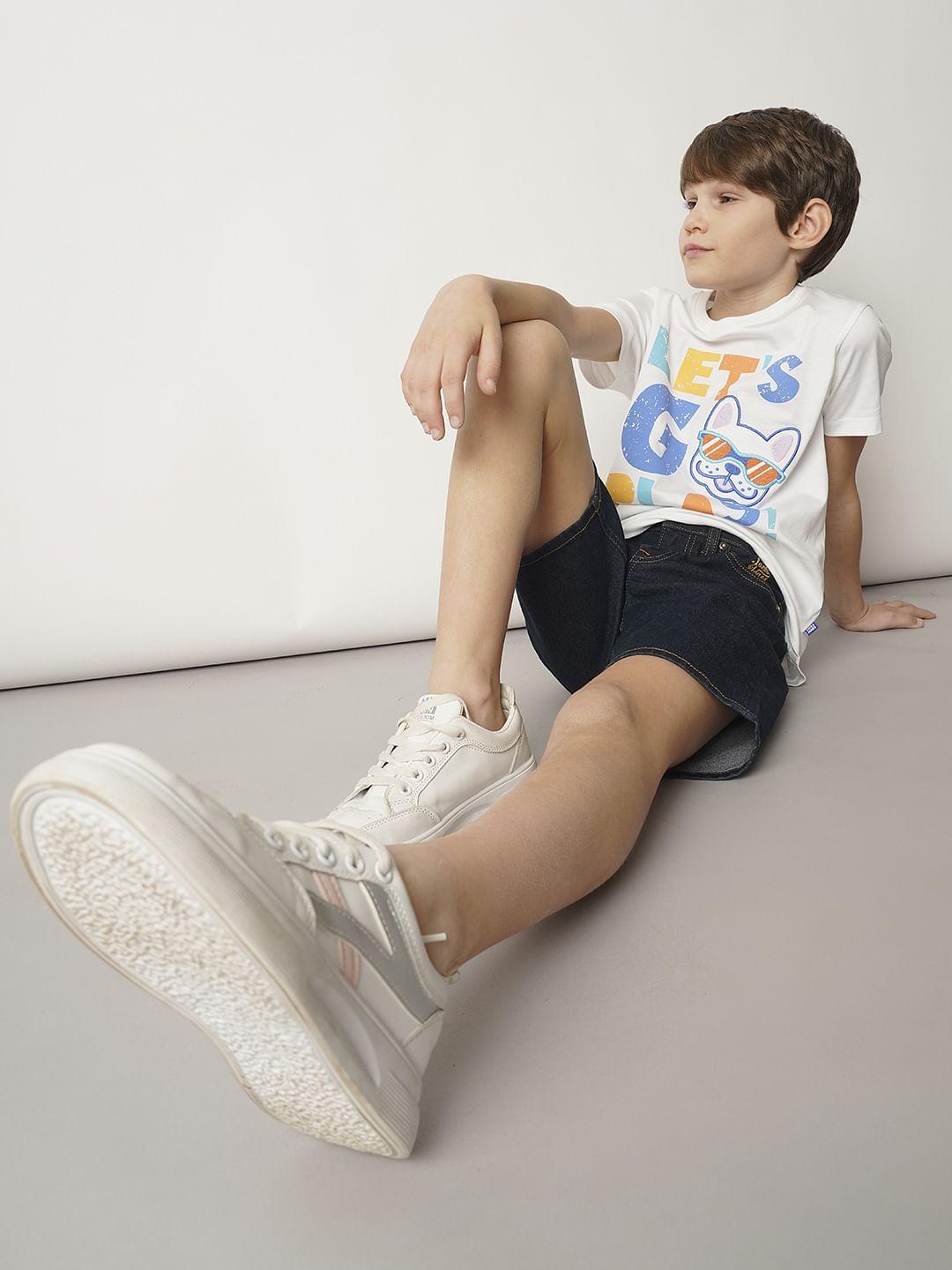 Boys Dark Blue Cotton Denim Shorts