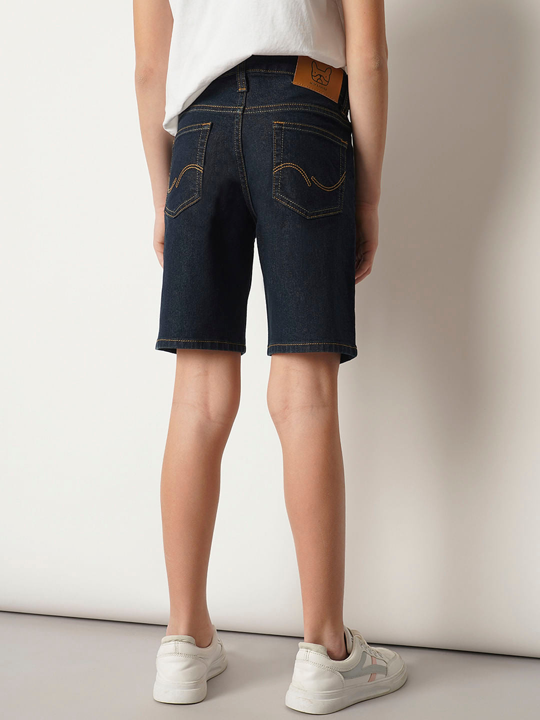 Boys Dark Blue Cotton Denim Shorts