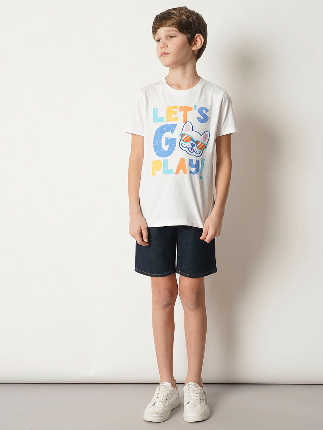 Boys Dark Blue Cotton Denim Shorts