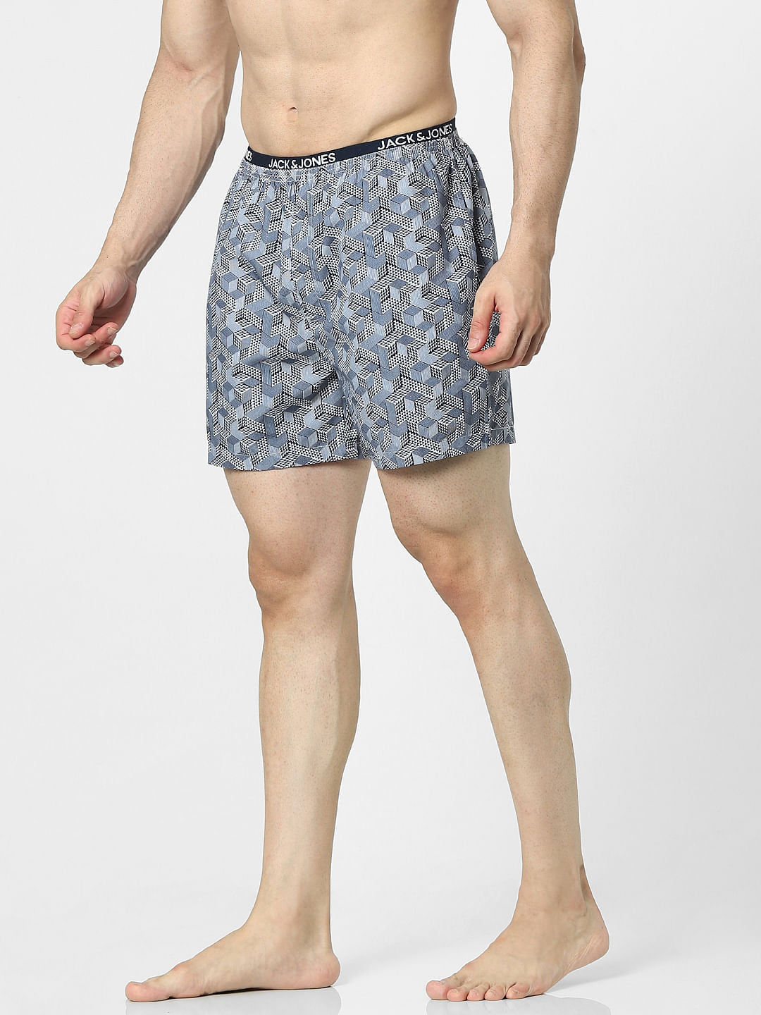 Blue Abstract Print Boxers