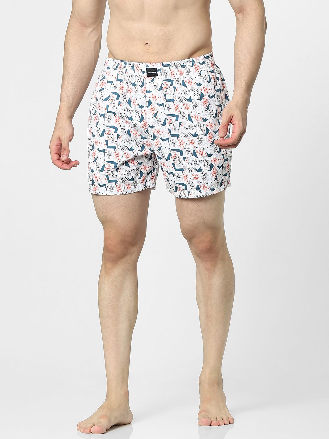 White Card Print Boxers