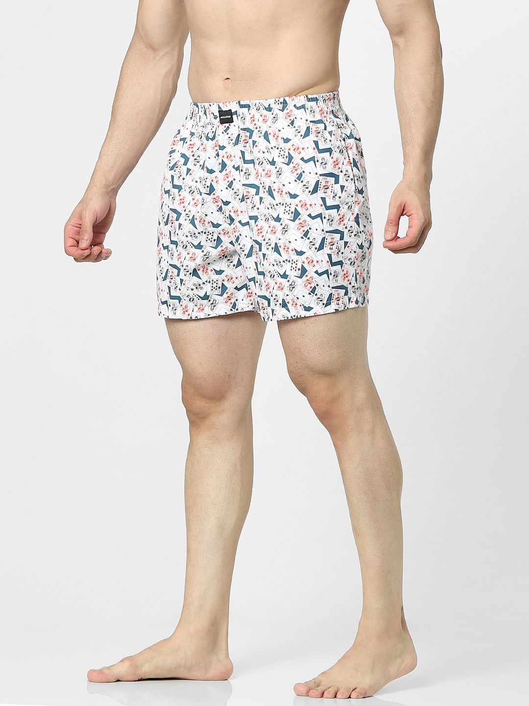 White Card Print Boxers