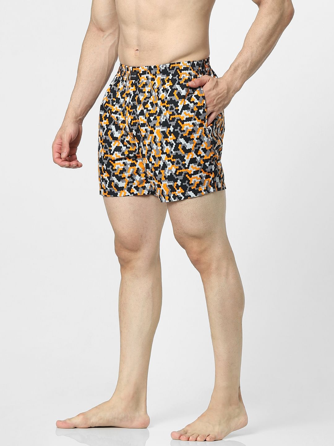 Orange Camo Print Boxers