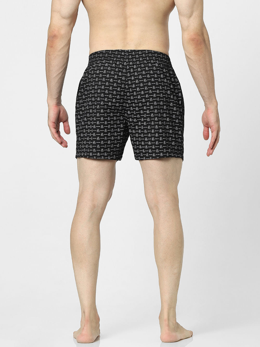 Black Logo Print Boxers