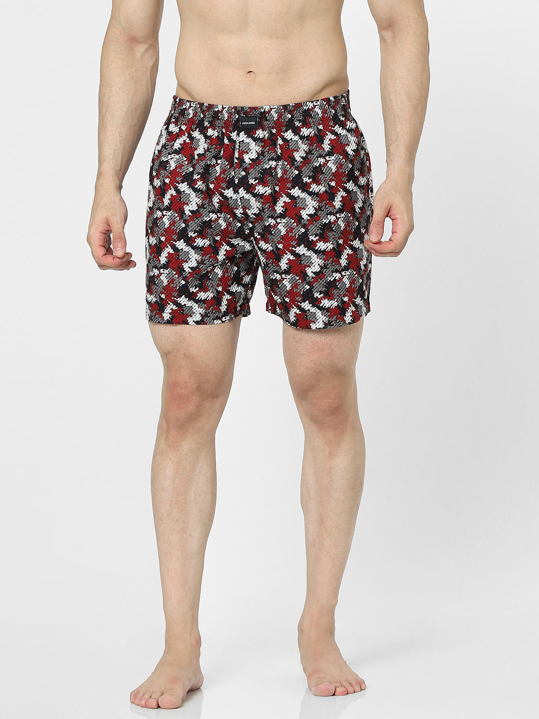 Dark Red Camo Print Boxers