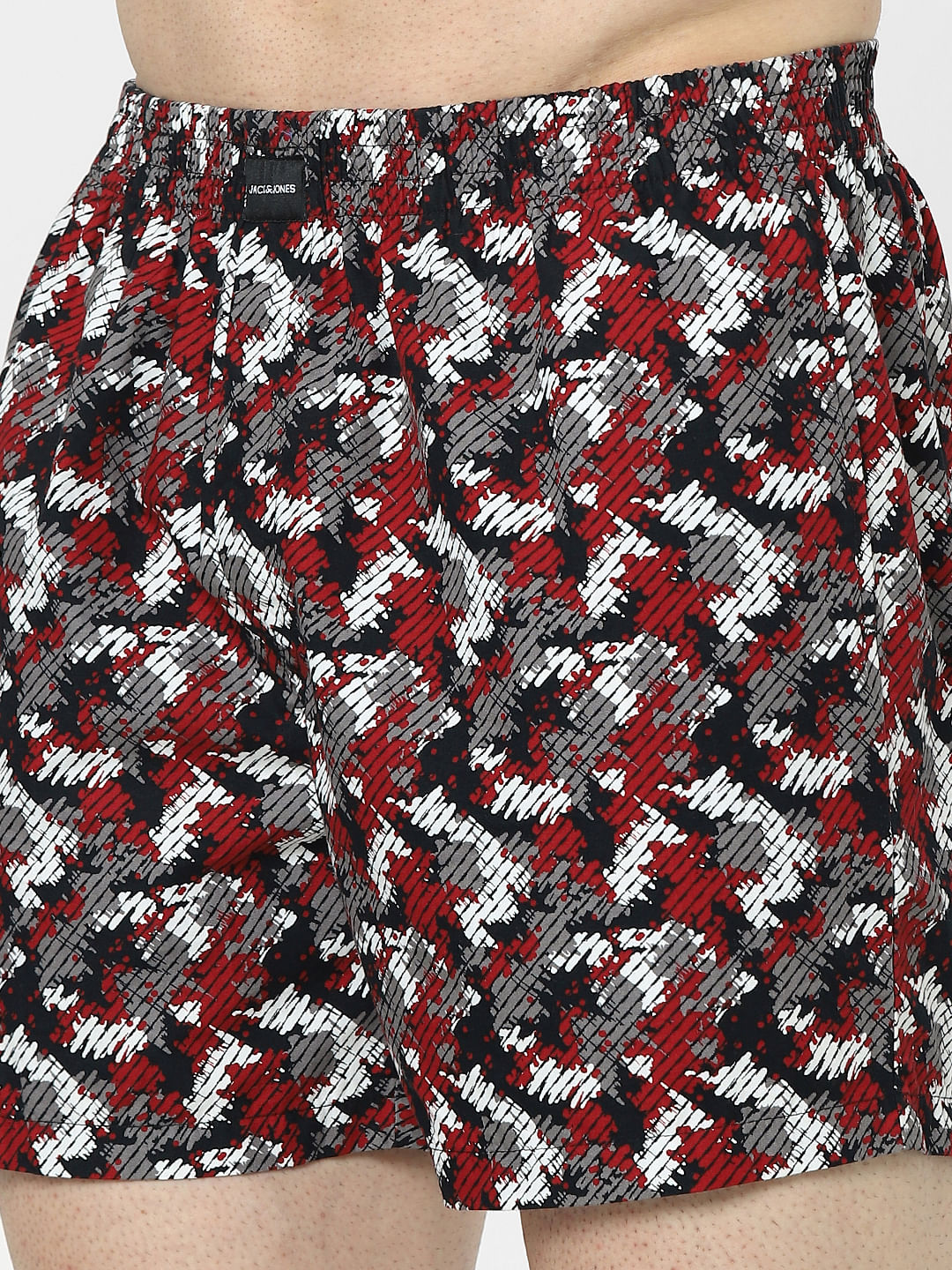 Dark Red Camo Print Boxers