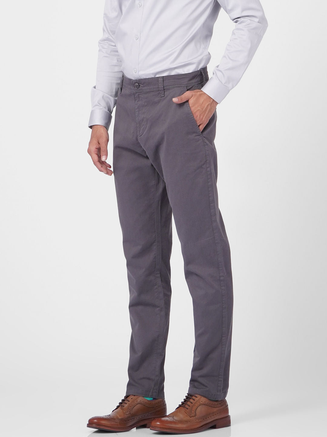 Dark Grey Low Rise Pants